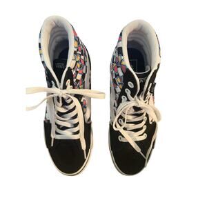 NWT Vans "Off The Wall" Women Hi-Top Butterfly Checkerboard Tennis Shoes  7.5